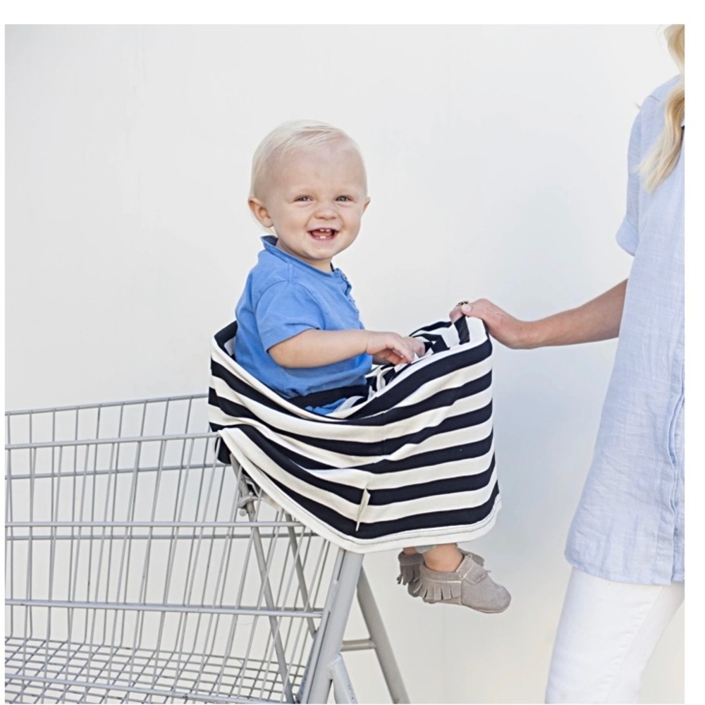 Covered Goods multi-use nursing cover in gray and white